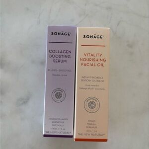 NIB Sonage Collagen Boosting Serum and Vitality Nourishing Facial Oil Set